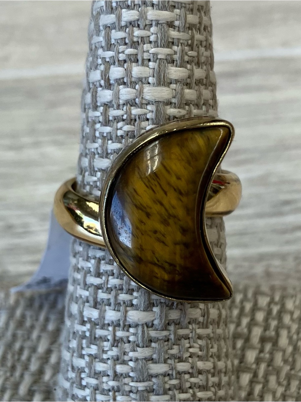 NWT Charles Albert Alchemia Adjustable Tigers Eye Crescent Ring